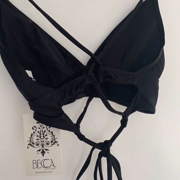 NWT black bikini top by Becca Swim - Picture 3 of 4